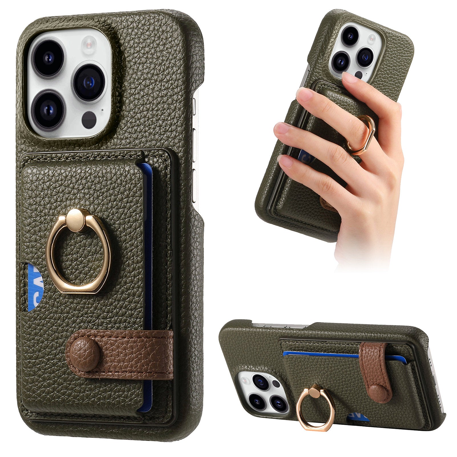 Y2 For iPhone 14 Pro Max Card Slot Case Kickstand PU+PC+TPU Phone Cover Y2 For iPhone 14 Pro Max Card Slot Case Kickstand PU+PC+TPU Phone Cover